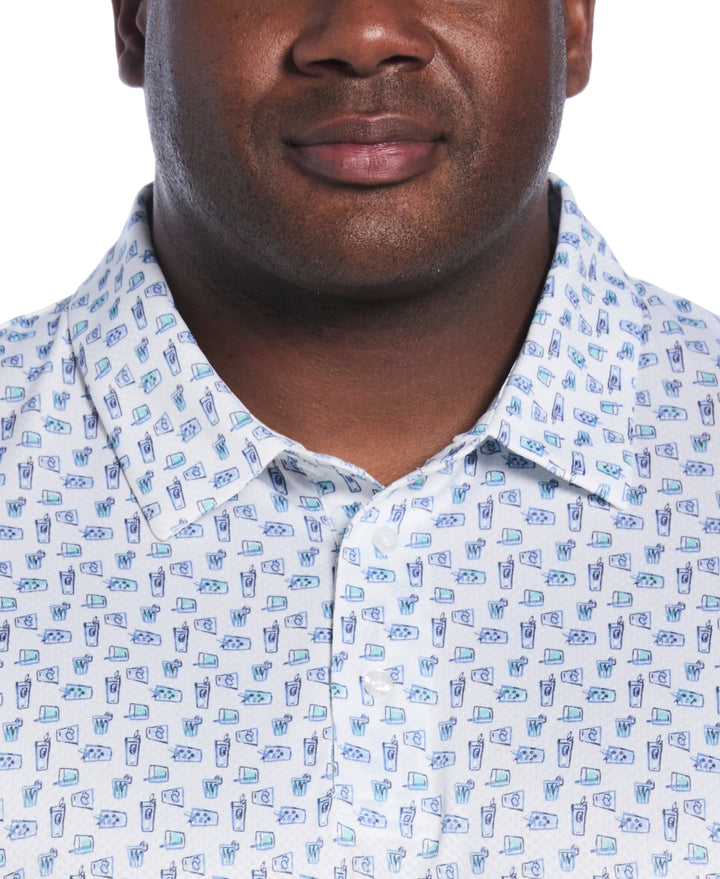 Big & Tall REFRESHMENTS PRINTED POLO (Bright White) 