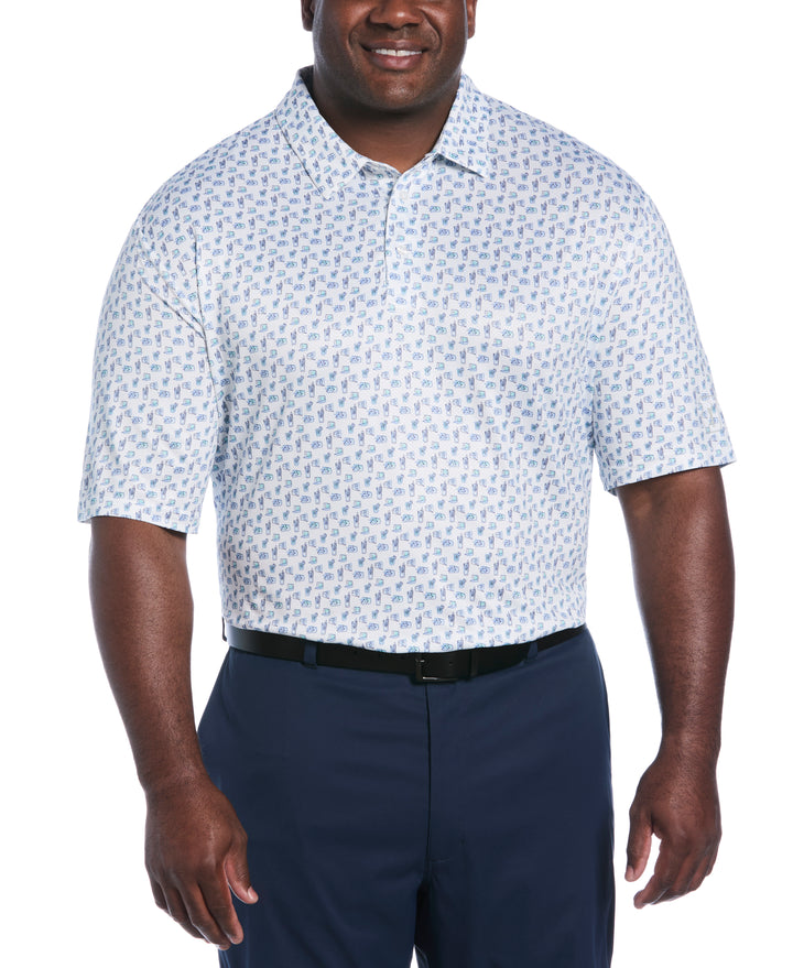 Big & Tall REFRESHMENTS PRINTED POLO (Bright White) 