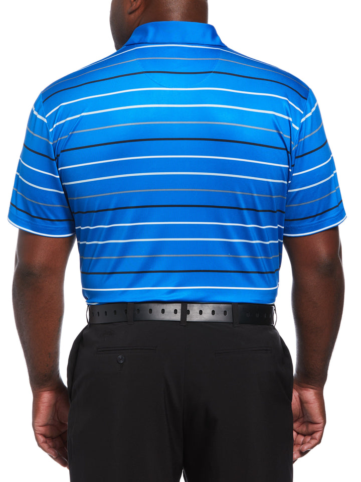 Big & Tall Roadmap Stripe Golf Polo (Magnetic Blue) 
