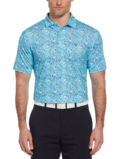 Big & Tall SMU Short Sleeve  All Over Tropical Cocktail Print