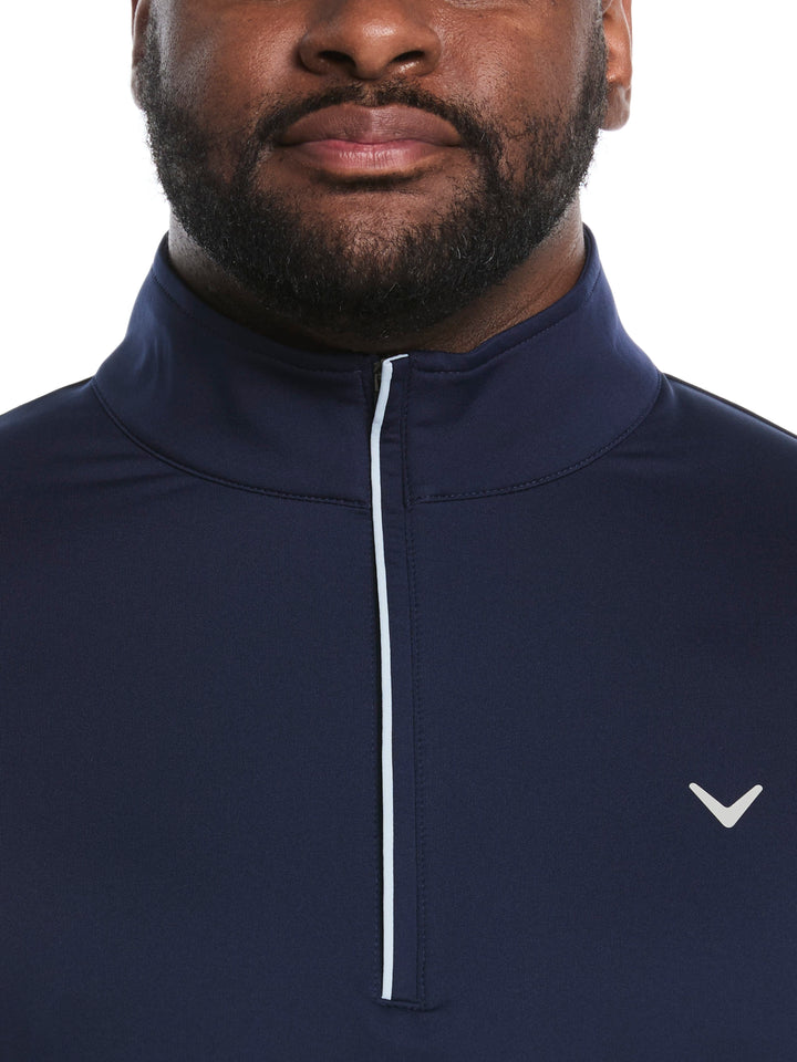 Big & Tall Solid Sun Quarter Zip Pullover