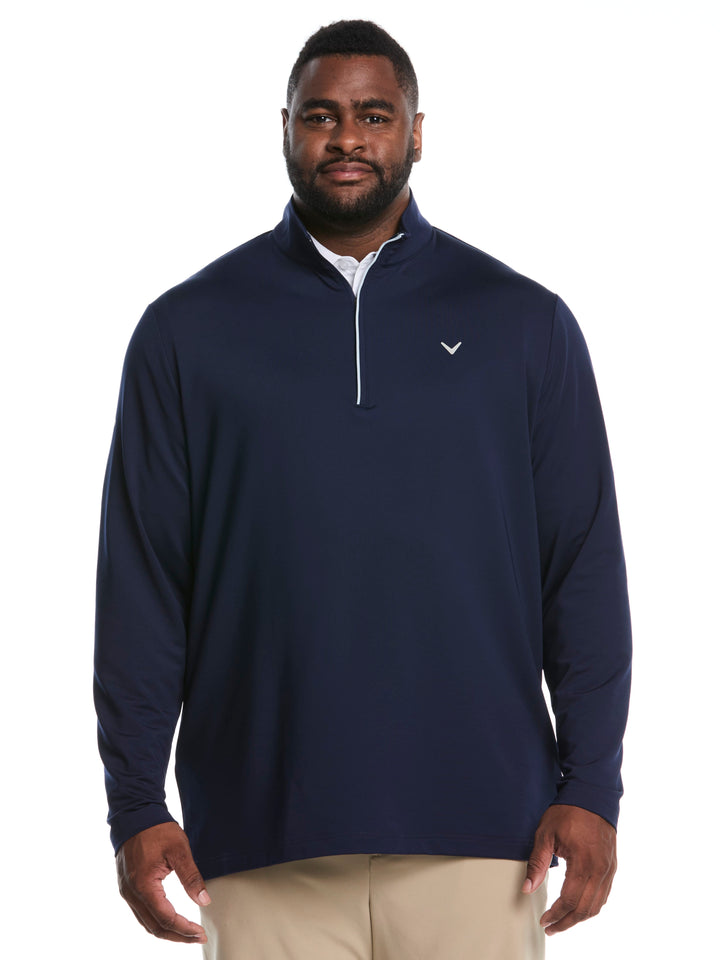 Big & Tall Solid Sun Quarter Zip Pullover