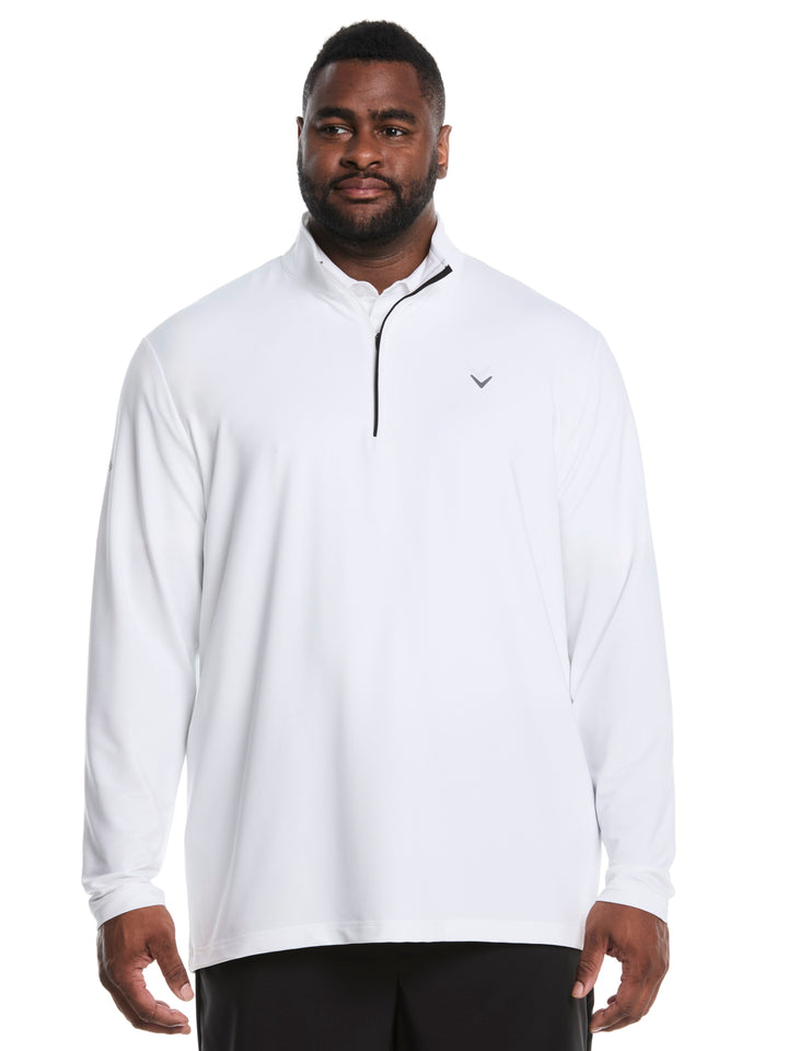 Big & Tall Solid Sun Quarter Zip Pullover