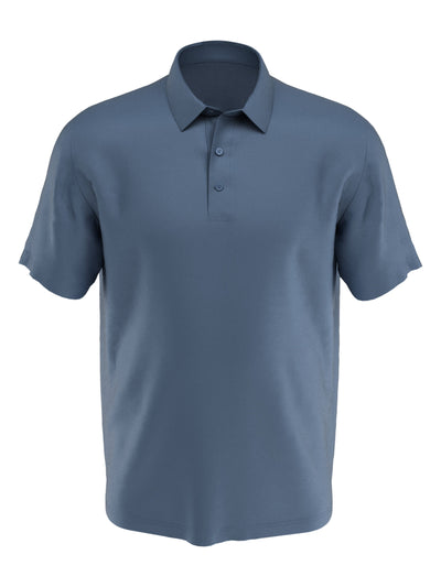 Big & Tall Solid Swing Tech Golf Polo Shirt (Blue Horizon) 