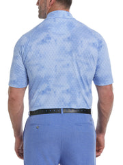 Big & Tall Tie Dye Foulard Print Golf Polo (Magnetic Blue) 