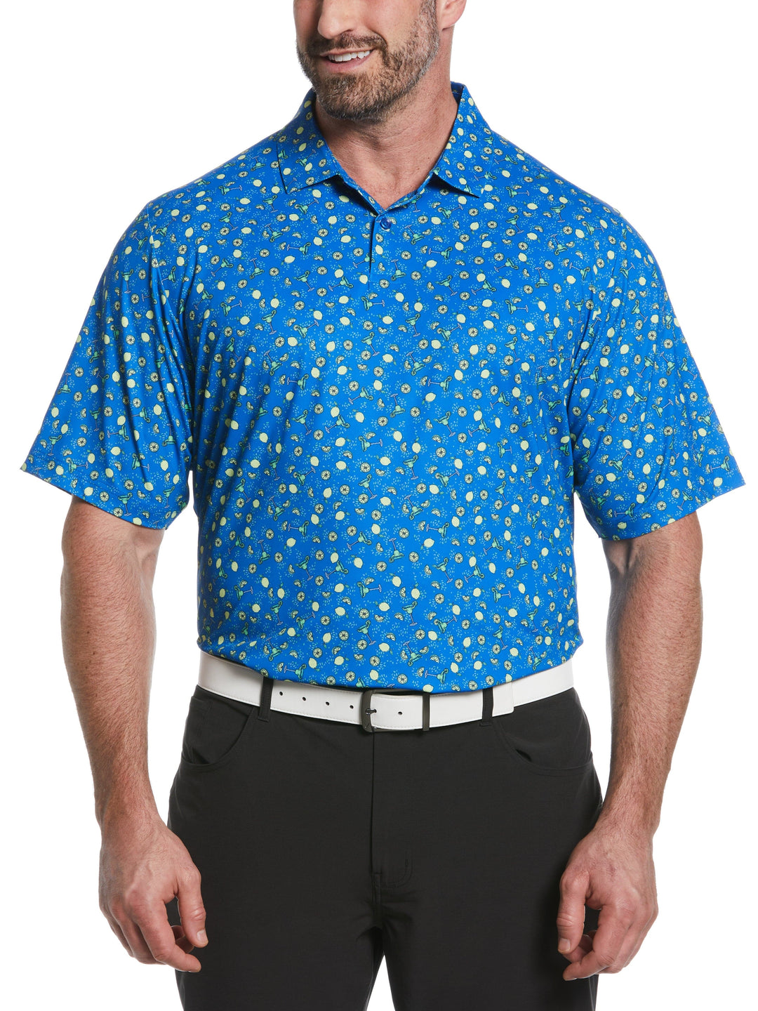Big & Tall Ventilated Fruit Print Golf Polo