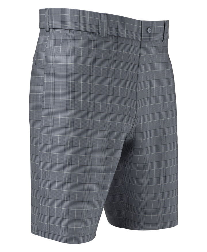 7" Flat Front Plaid Print Golf Short (Tradewinds) 