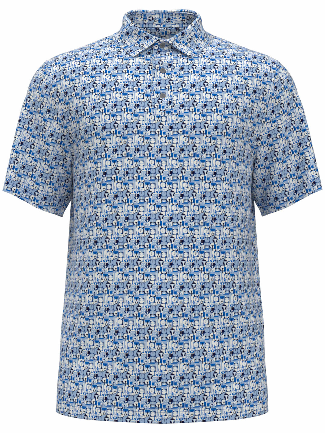 Boy's All-Over Geo Print Golf Polo