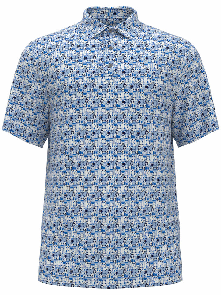 Boy's All-Over Geo Print Golf Polo