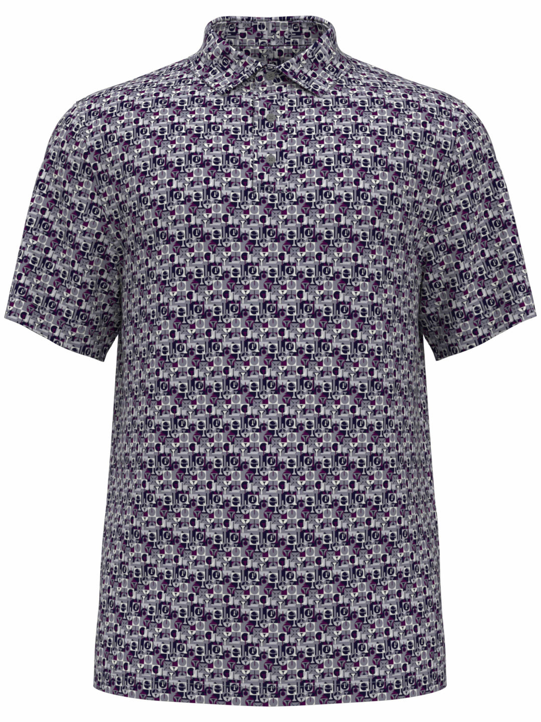 Boy's All-Over Geo Print Golf Polo