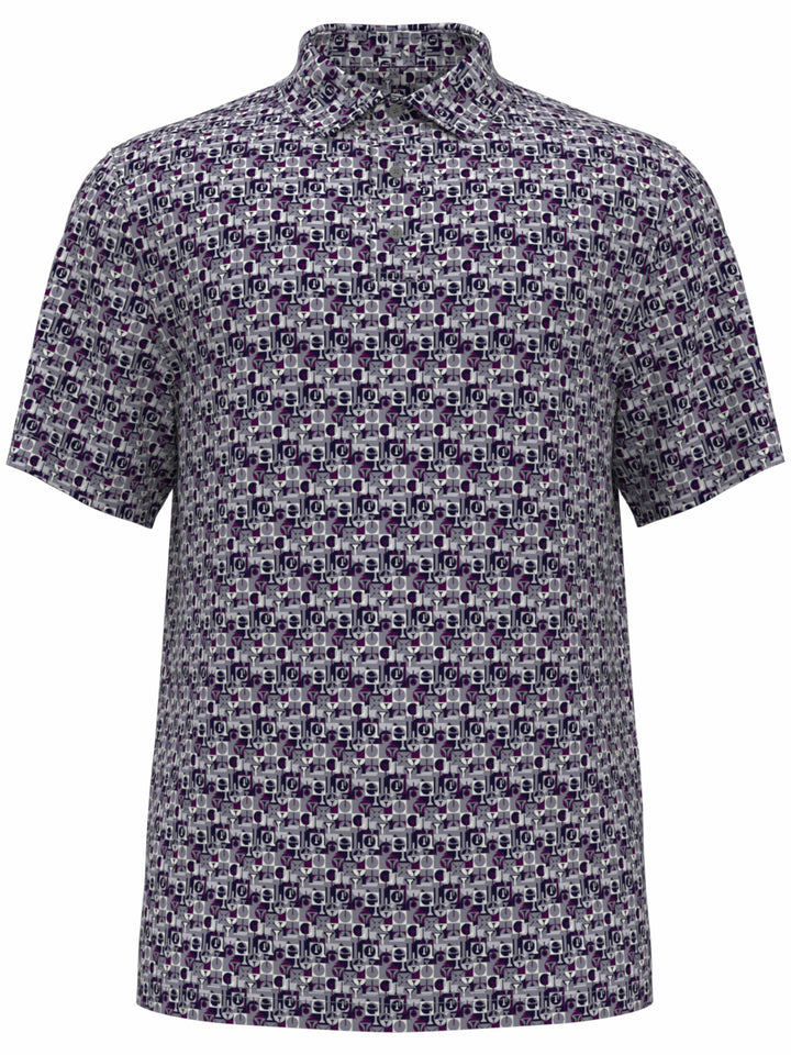Boy's All-Over Geo Print Golf Polo