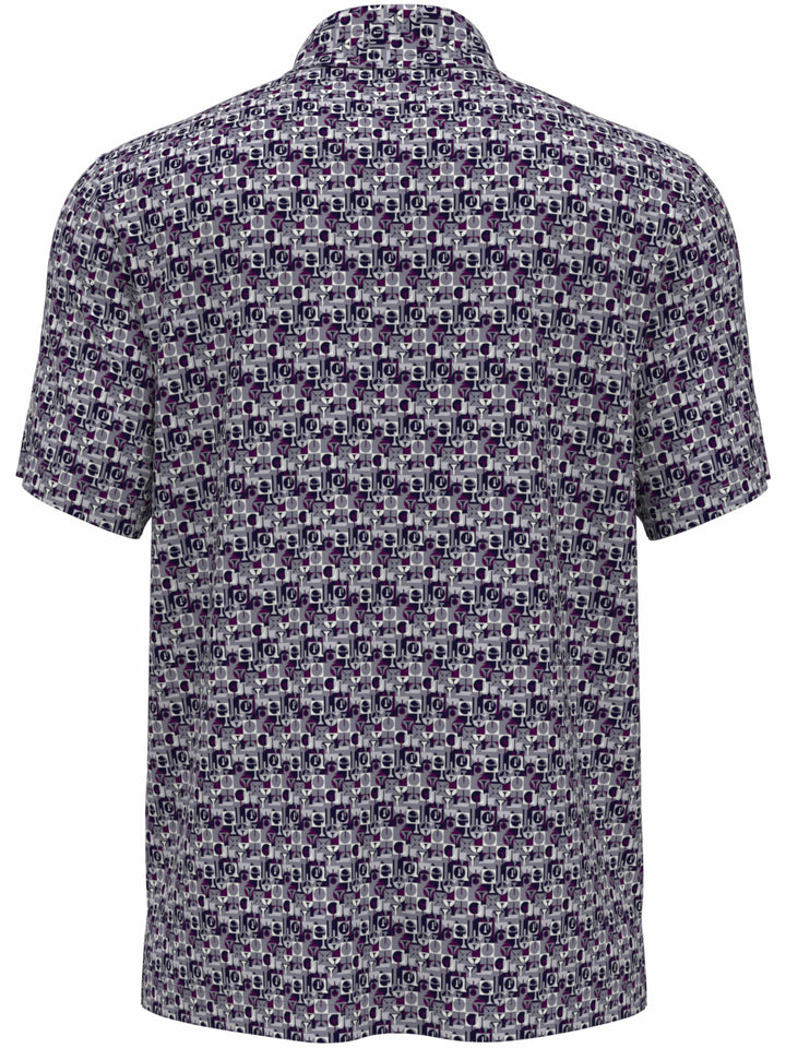 Boy's All-Over Geo Print Golf Polo