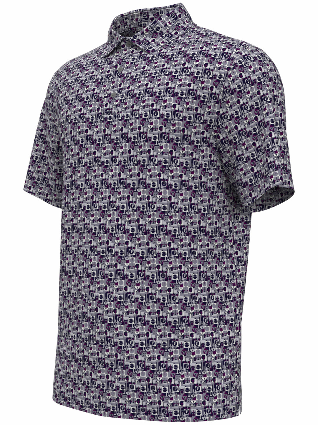 Boy's All-Over Geo Print Golf Polo