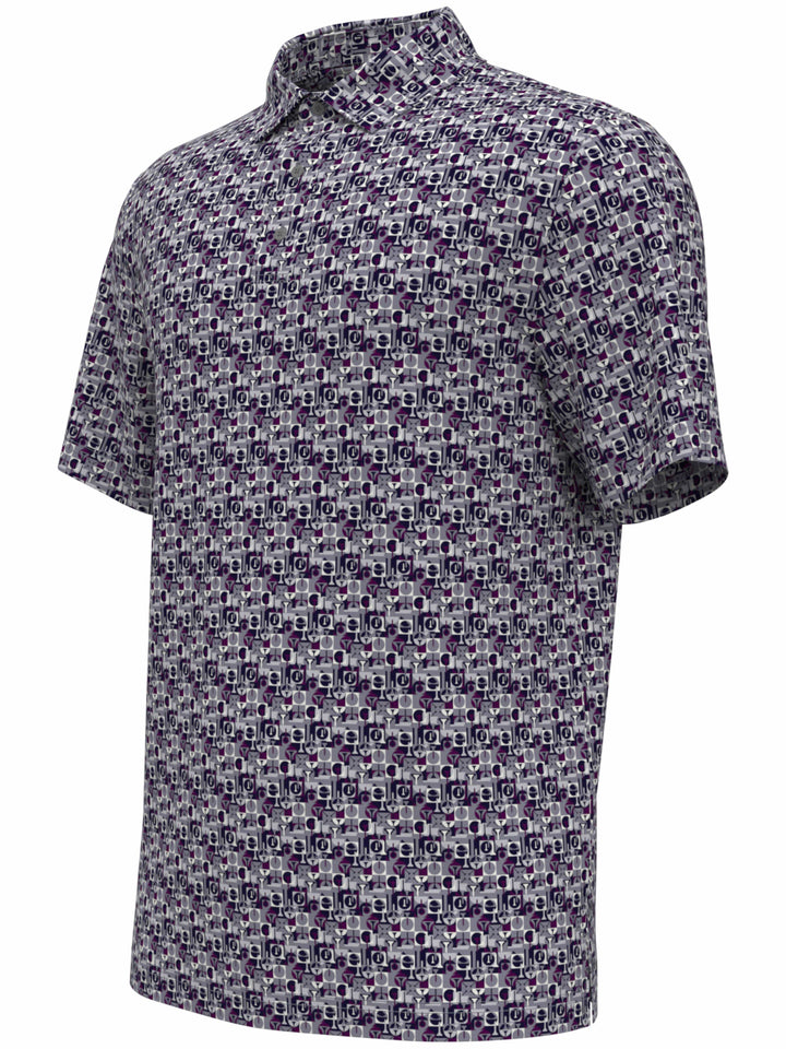 Boy's All-Over Geo Print Golf Polo