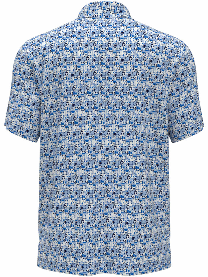 Boy's All-Over Geo Print Golf Polo