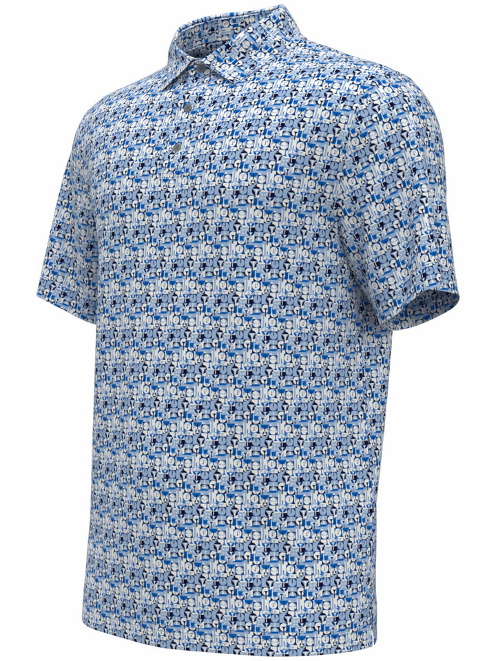 Boy's All-Over Geo Print Golf Polo
