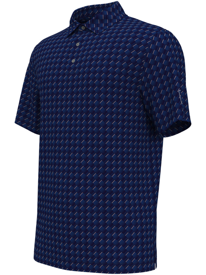 Boy's All-Over Motion Geo Print Golf Polo