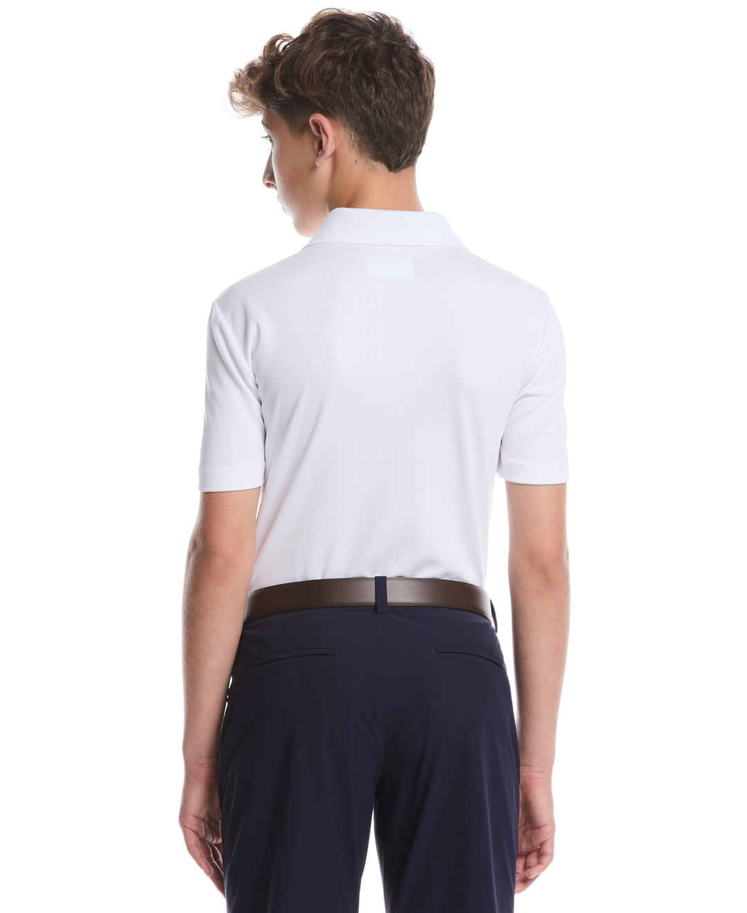 Boys Short Sleeve AirFlux™ Polo (Bright White) 