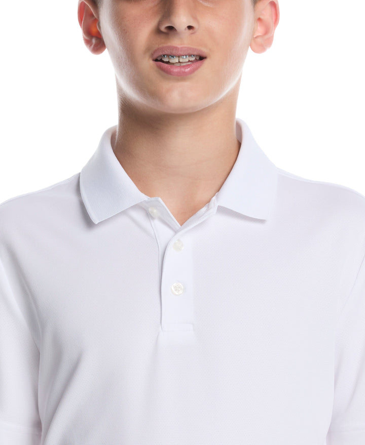 Boys Short Sleeve AirFlux™ Polo (Bright White) 