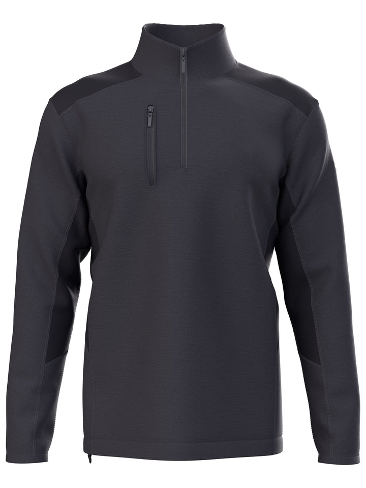 Dual-Action Aquapel® Block Quarter Zip Golf Pullover (Grey Heather) 