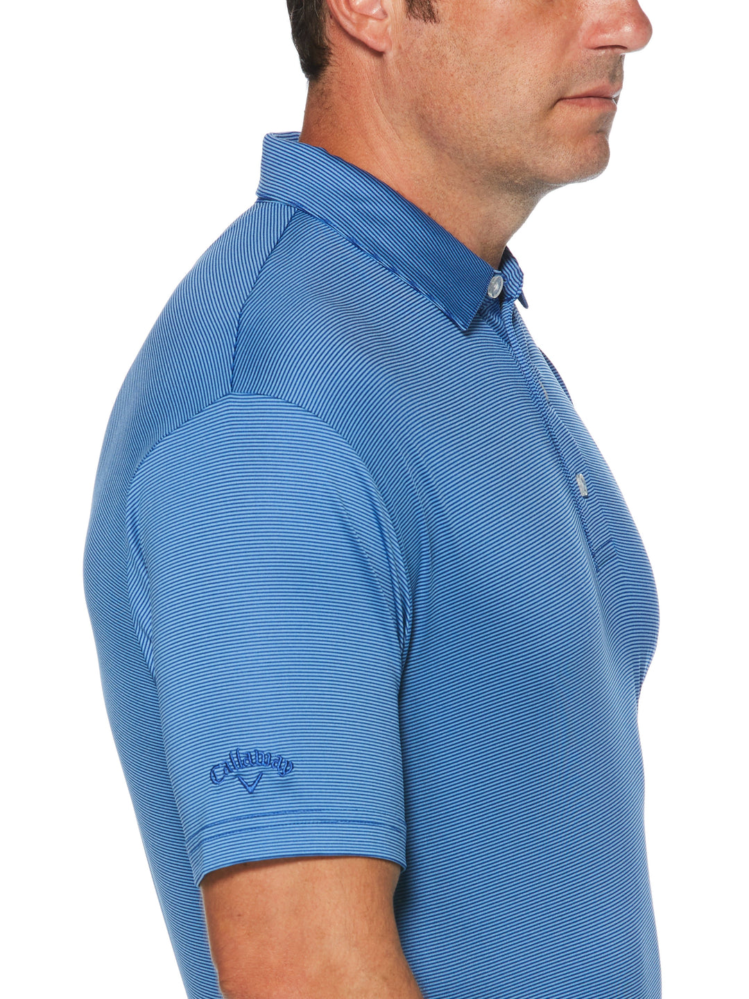 Fine Line Stripe Golf Polo (Surf The Web) 