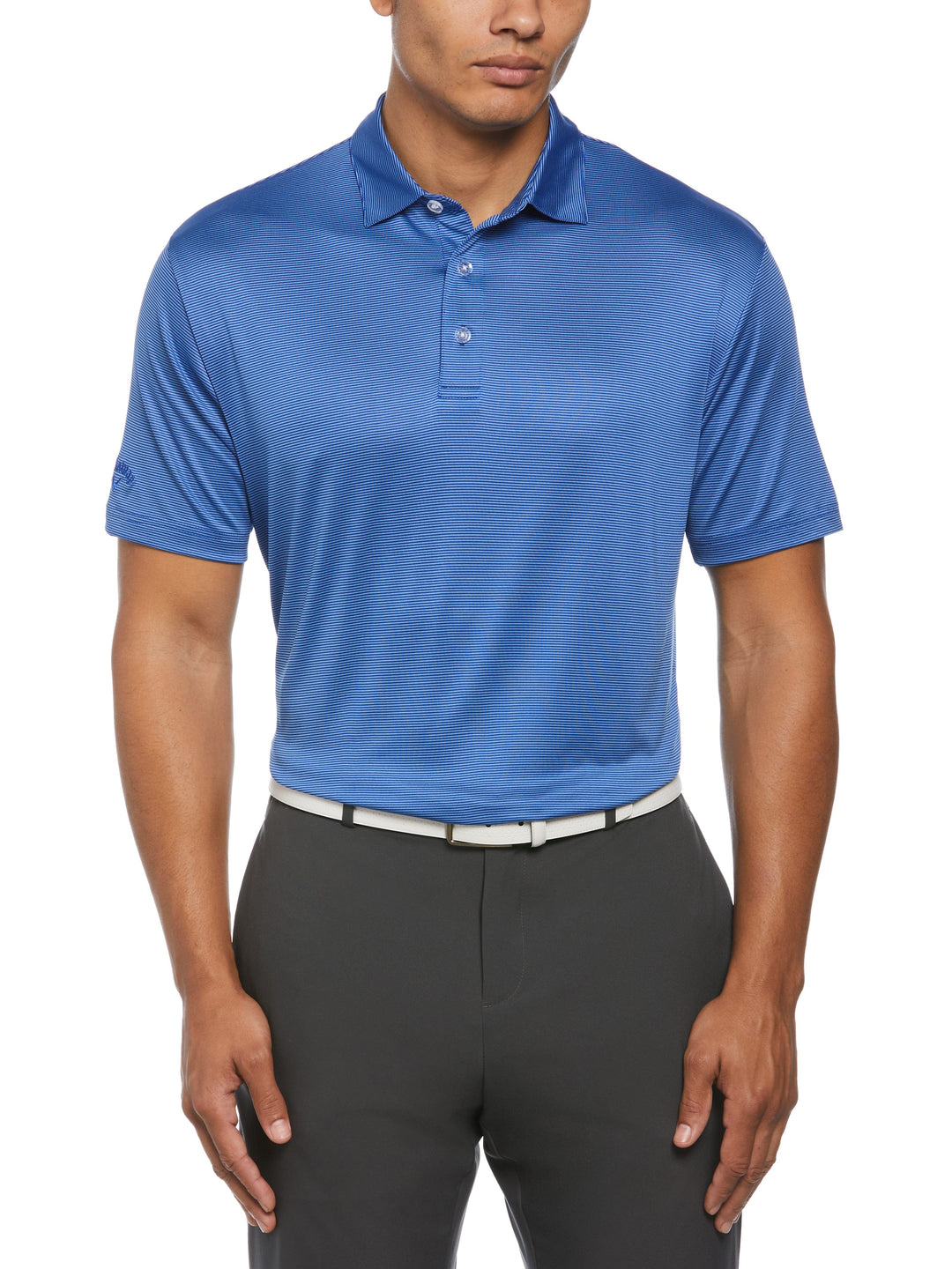 Fine Line Stripe Golf Polo (Surf The Web) 
