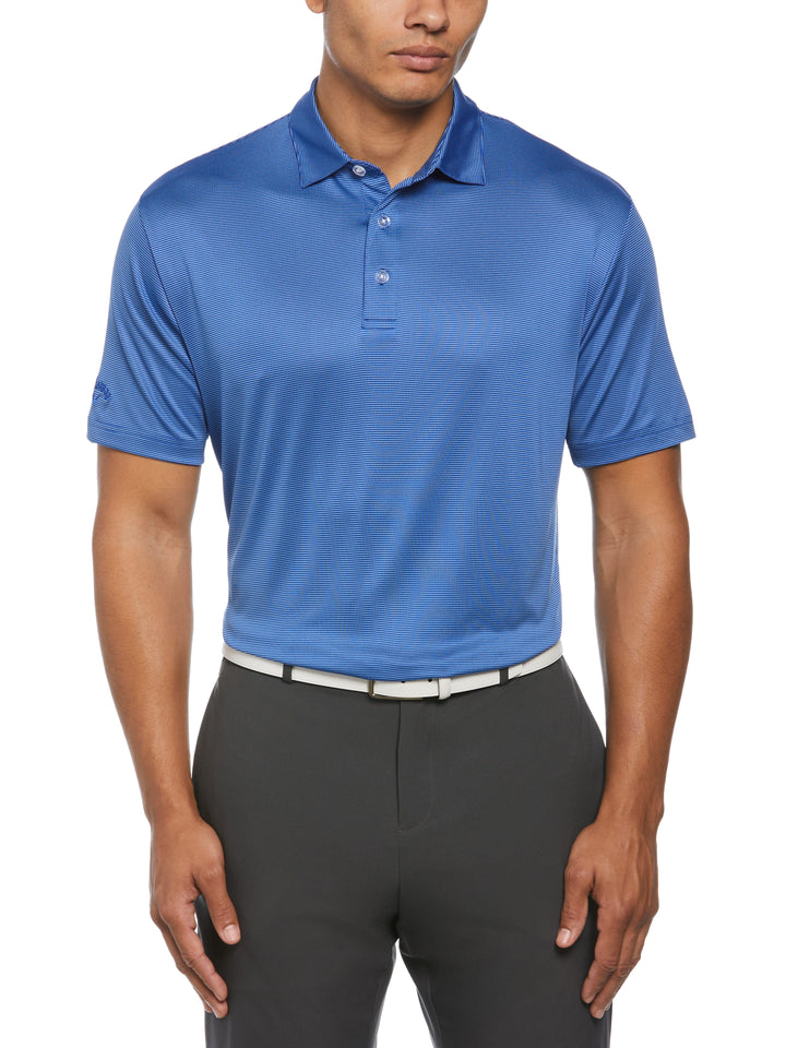 Fine Line Stripe Golf Polo (Surf The Web) 