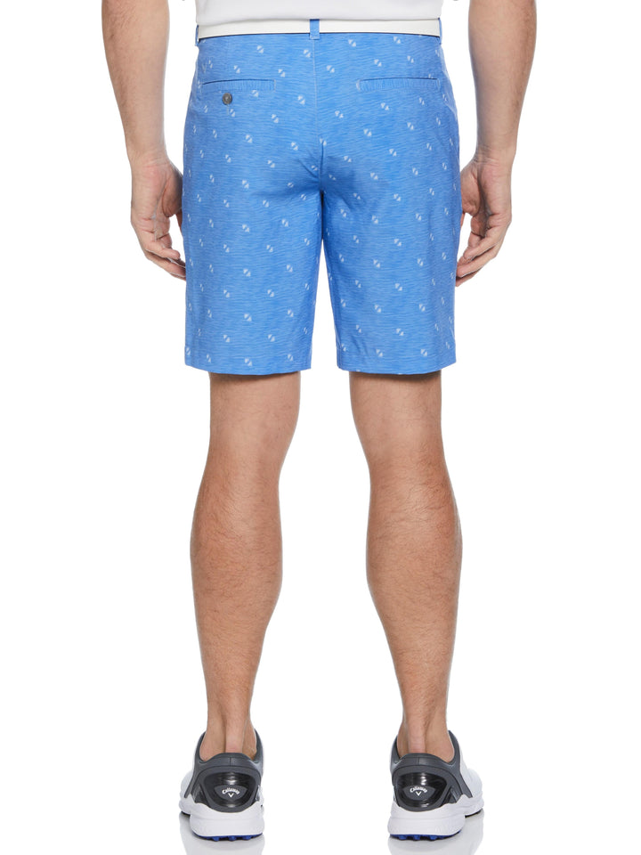 Flat Front Chevron Geo Print Golf Shorts