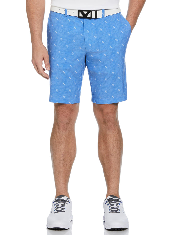 Flat Front Chevron Geo Print Golf Shorts