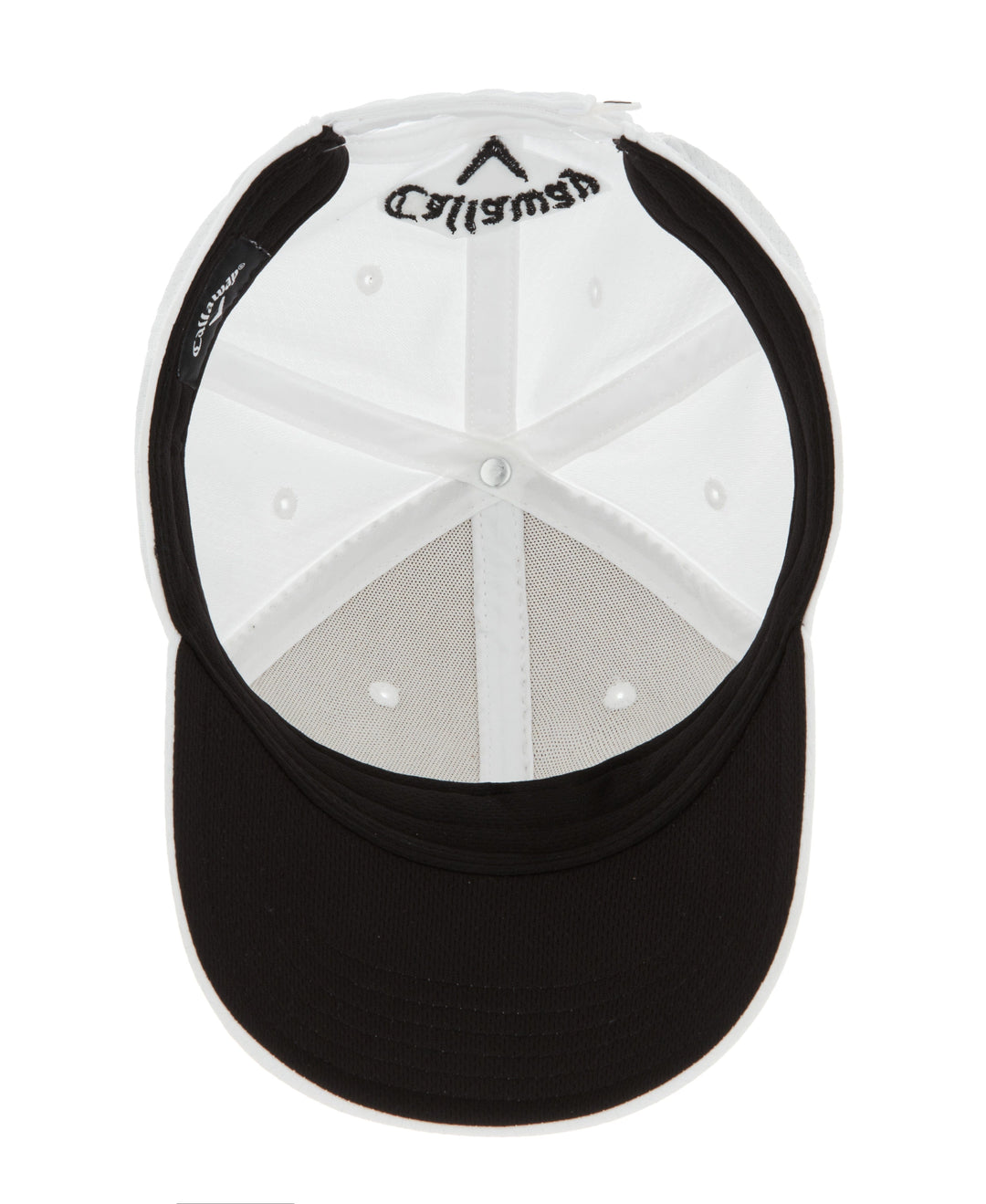 Front Crested Structured Golf Hat (White/Black) 