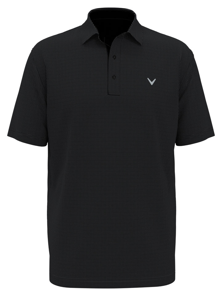 Gingham Print Golf Polo (Caviar) 