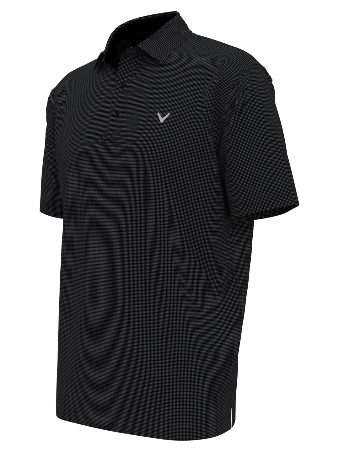 Gingham Print Golf Polo (Caviar) 