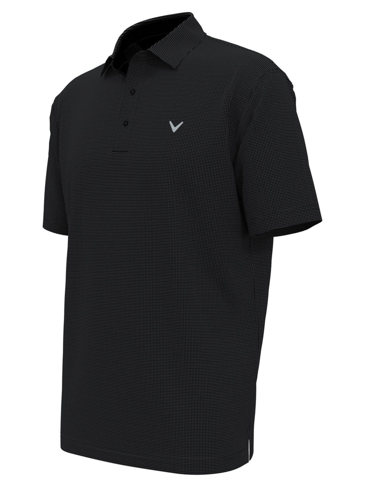 Gingham Print Golf Polo (Caviar) 