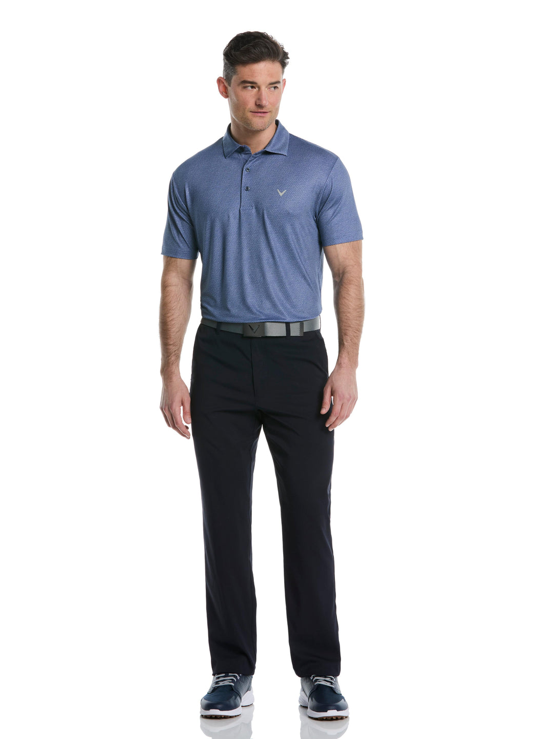 Heather Geo Print Golf Polo