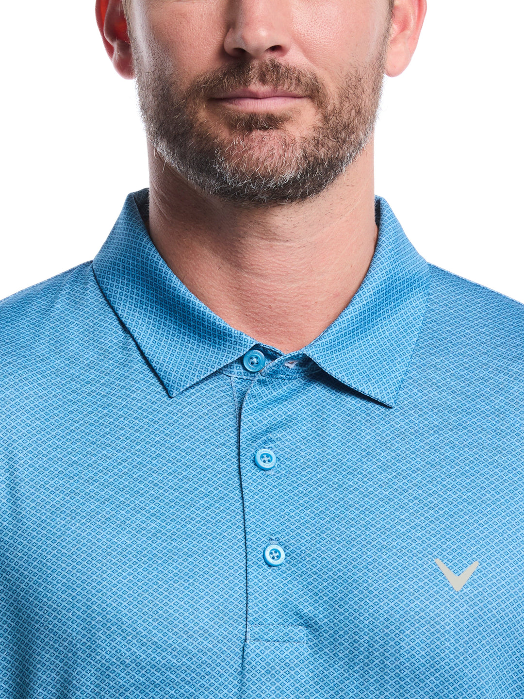 Heather Geo Print Golf Polo