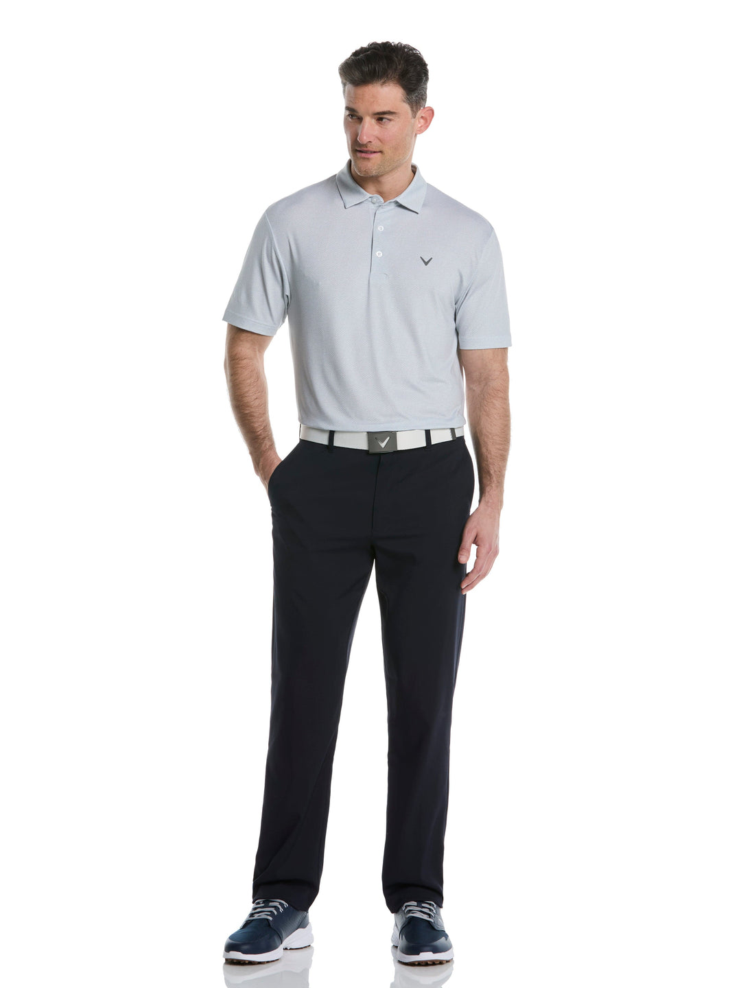 Heather Geo Print Golf Polo