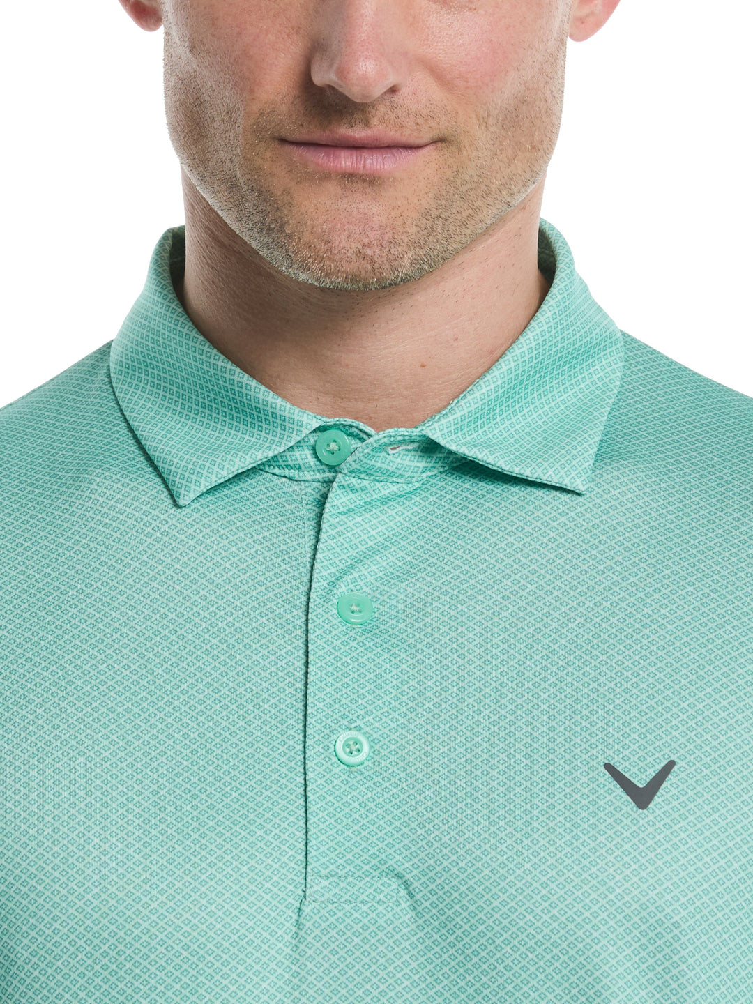 Heather Geo Print Golf Polo