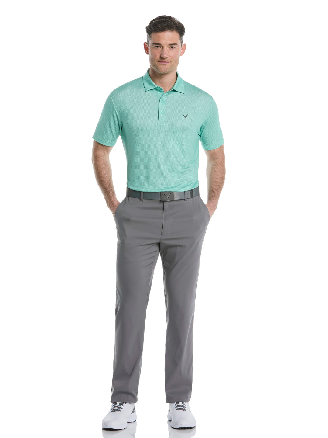 Heather Geo Print Golf Polo