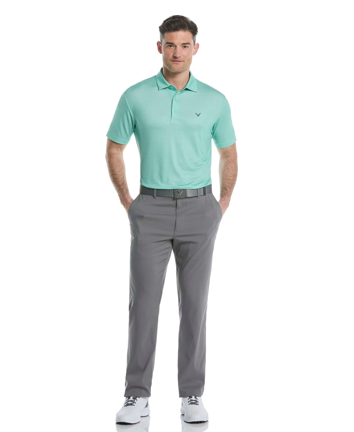 Mens Heather Geo Print Golf Polo (Neptune Green) 