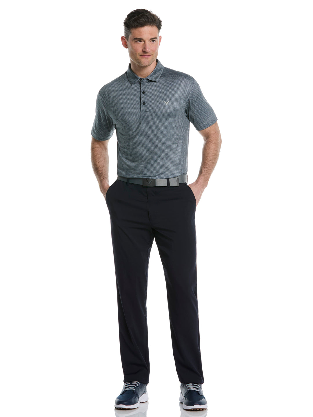 Heather Geo Print Golf Polo
