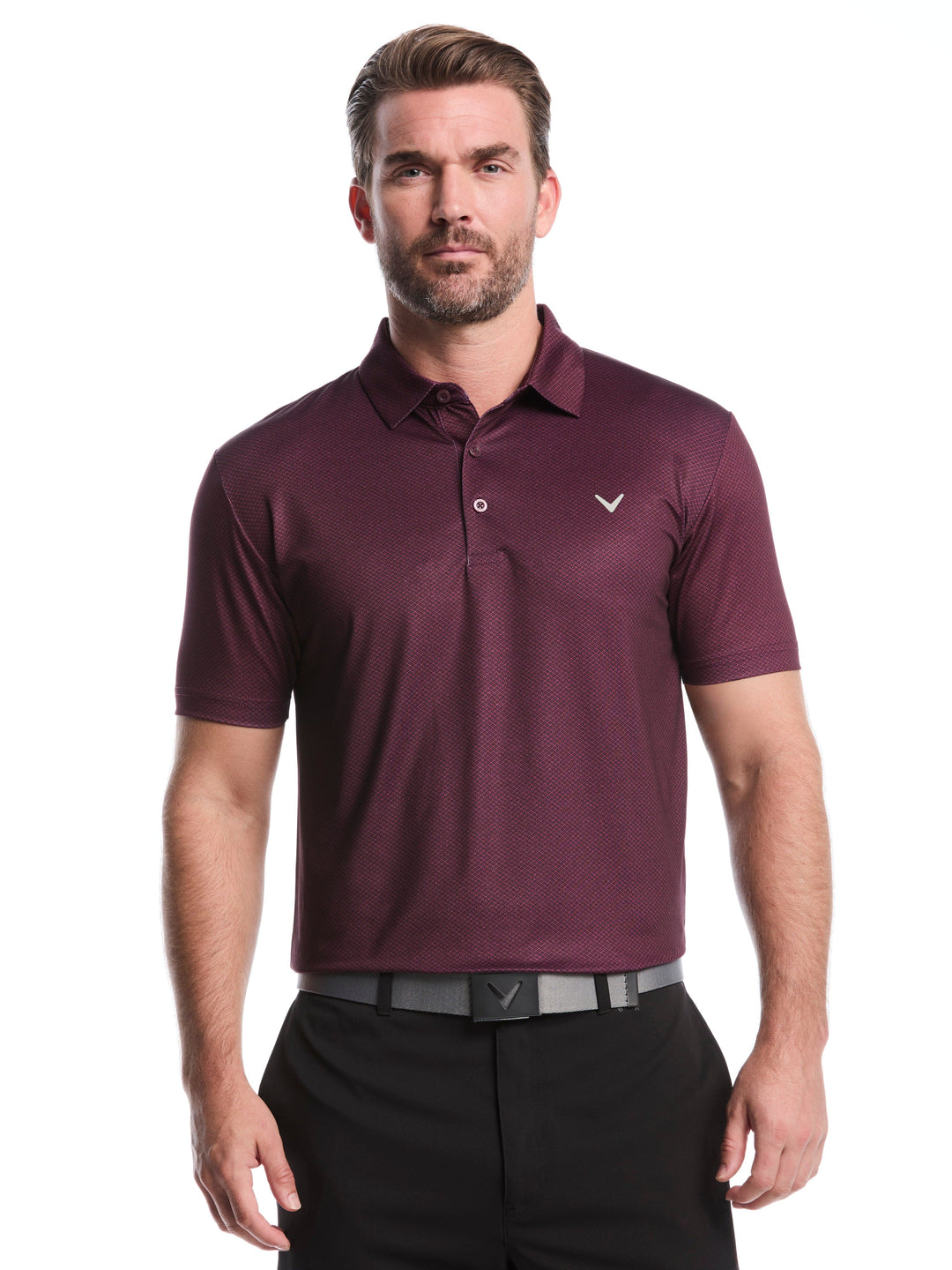 Heather Geo Print Golf Polo
