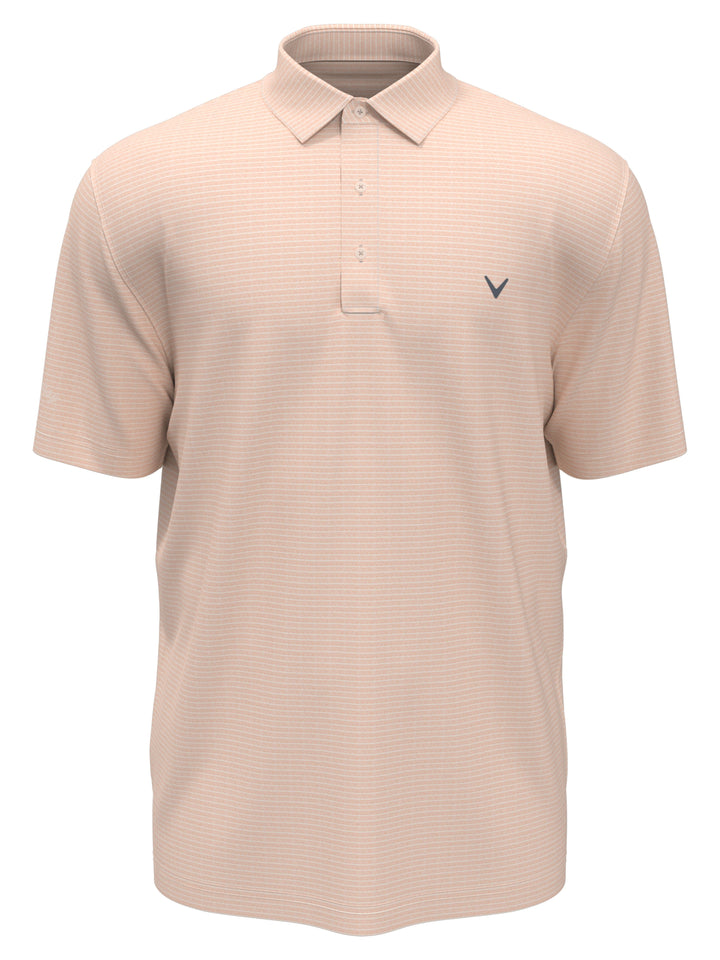 Heather Micro Stripe Golf Polo (Bird Of Paradise Htr) 