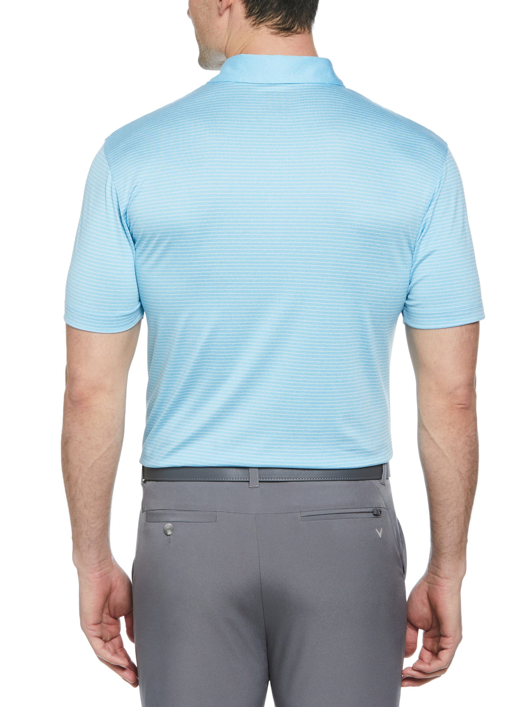 Heather Micro Stripe Golf Polo (Blue Grotto Heather) 