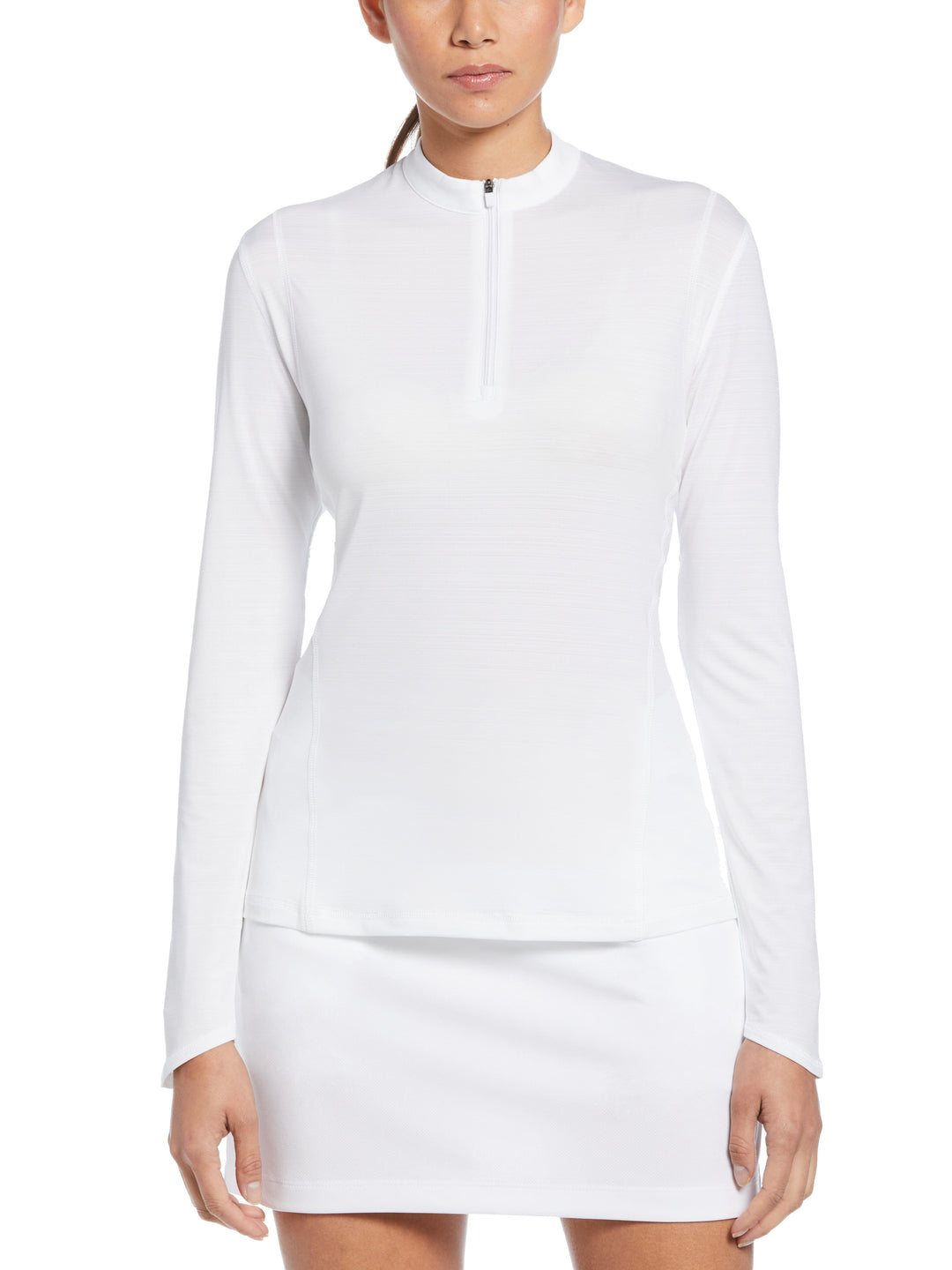 High Crew Neck Sun Protection Golf Top (Brilliant White) 