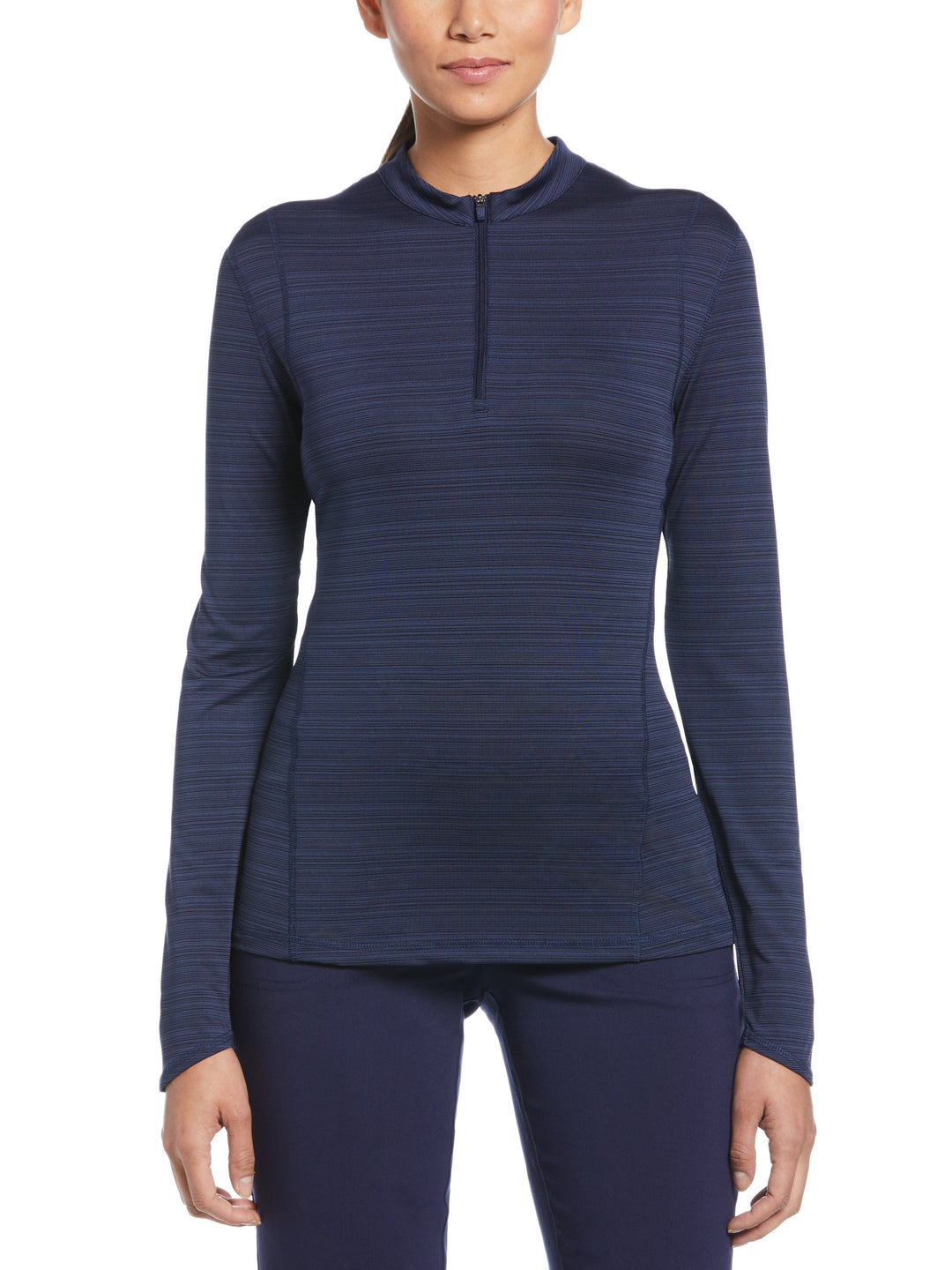 High Crew Neck Sun Protection Golf Top (Peacoat) 