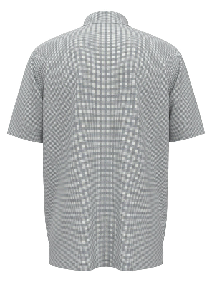 Gingham Print Golf Polo (Quarry) 