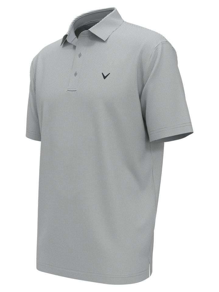 Gingham Print Golf Polo (Quarry) 