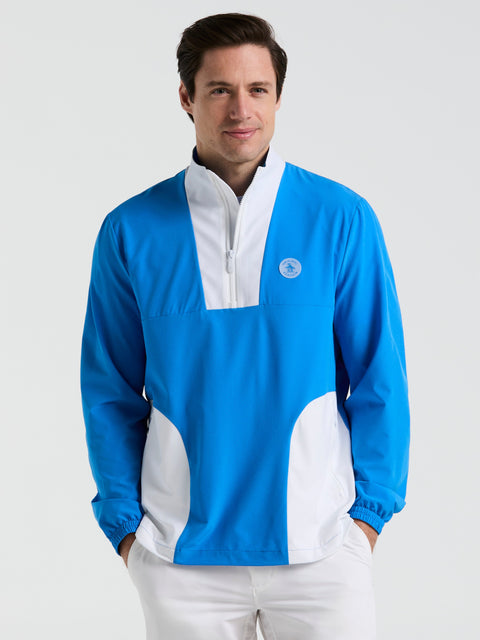 1/4 Zip Lightweight Color Block Layering Golf Shirt (French Blue) 
