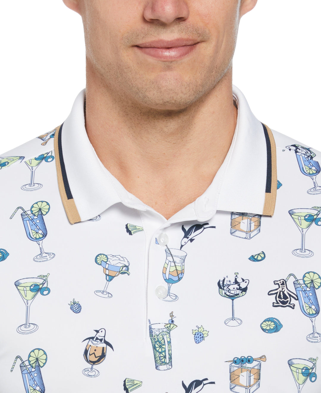 19th Hole Print Polo (Bright White) 