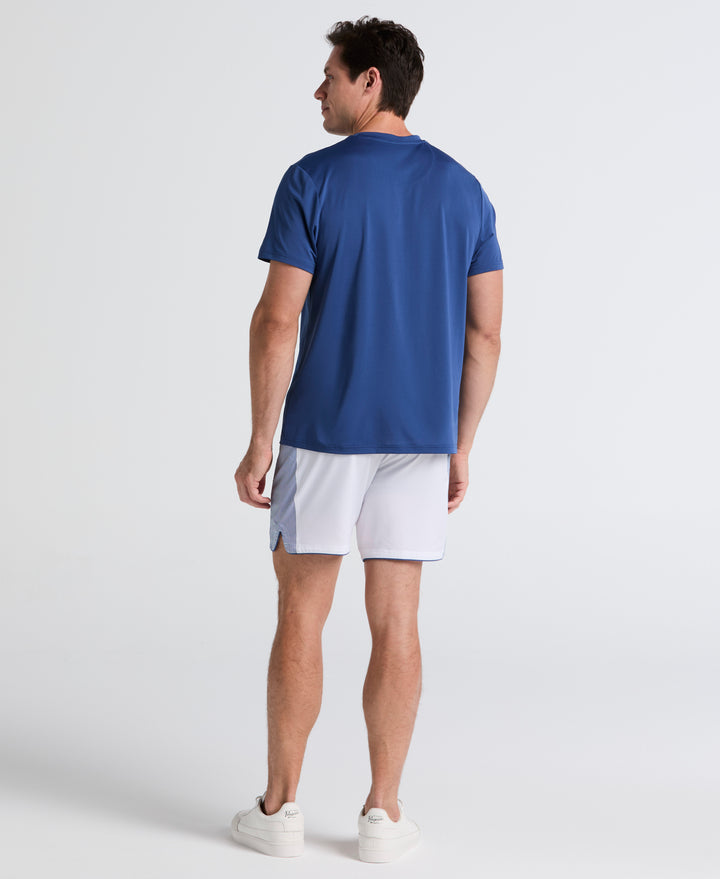 7" Performance Piped Tennis Short (Bright White) 